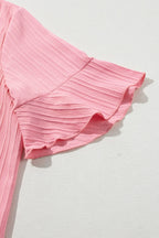 Plus Size V-Neck Half Sleeve Blouse - Plus Size Shirts by Trendsi | Available at Handbags Specialist Headquarter