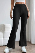 Basic Bae Full Size Ribbed High Waist Flare Pants - Women Pants by Trendsi | Available at Handbags Specialist Headquarter