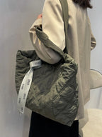 Quilted Nylon Large Tote Bag - Tote Bag by Trendsi | Available at Handbags Specialist Headquarter