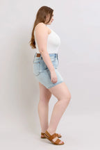 Judy Blue Full Size 2 Button Denim Shorts with Pockets Plus Size - Women / Jeans & Denim by Trendsi | Available at Handbags Specialist Headquarter