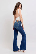 Judy Blue Full Size High Rise Flare Jeans with Pockets Plus Size - Women / Jeans & Denim by Trendsi | Available at Handbags Specialist Headquarter