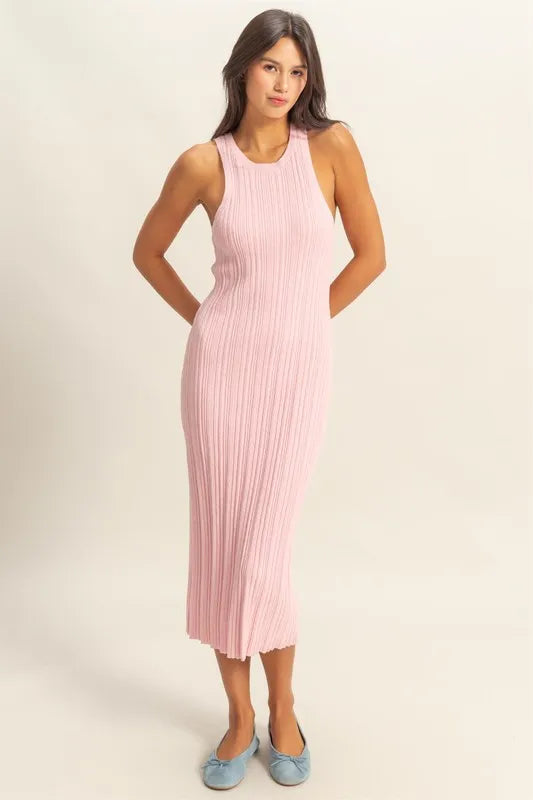 HYFVE Round Neck Bodycon Ribbed Knit Dress - Maxi Dress by Trendsi | Available at Handbags Specialist Headquarter