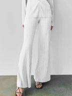 Texture Long Sleeve Top and Pants Lounge Set - Sleepwear by Trendsi | Available at Handbags Specialist Headquarter