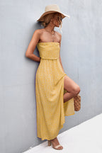 Strapless Split Maxi Dress - Maxi Dress by Trendsi | Available at Handbags Specialist Headquarter