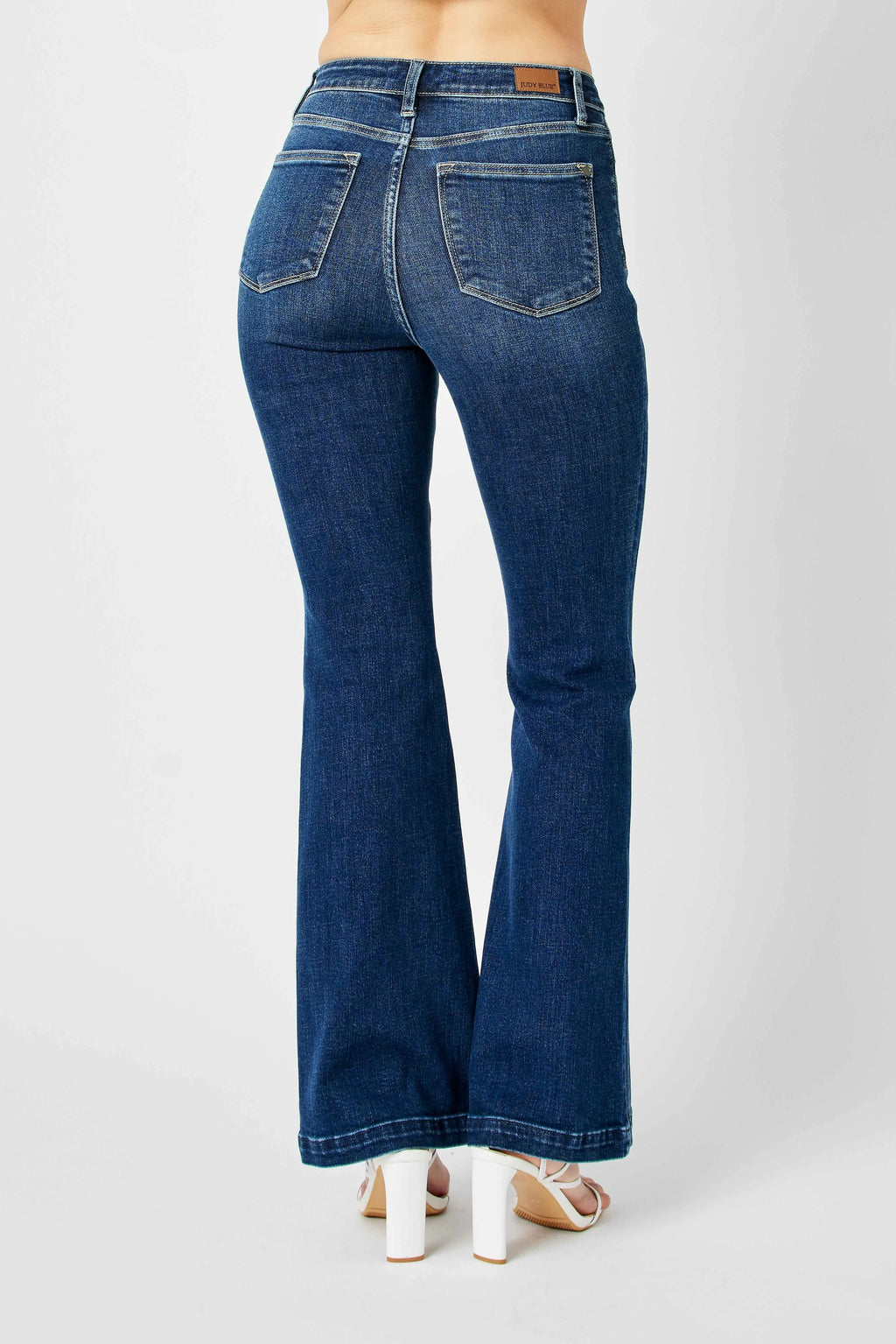 Judy Blue Full Size Hw Angled Side Seam Detail Flare Jeans Plus Size - Women / Jeans & Denim by Trendsi | Available at Handbags Specialist Headquarter