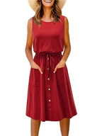 Full Size Round Neck Sleeveless Tank Dress Plus Size - Women Plus Size by Trendsi | Available at Handbags Specialist Headquarter