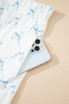 Printed Round Neck Top and Shorts Two-Piece Lounge Set - Sleepwear by Trendsi | Available at Handbags Specialist Headquarter