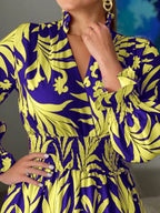 Printed Flounce Sleeve Maxi Dress - Maxi Dress by Trendsi | Available at Handbags Specialist Headquarter