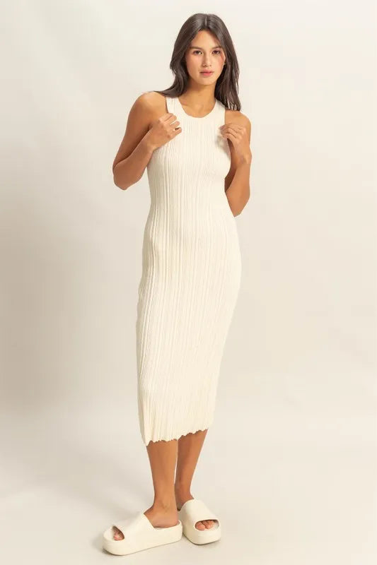 HYFVE Round Neck Bodycon Ribbed Knit Dress - Maxi Dress by Trendsi | Available at Handbags Specialist Headquarter