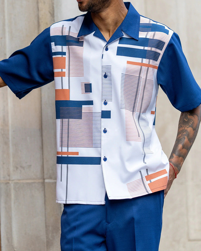 Big & Bold: Men's Short Sleeve Shirt & Pants Set