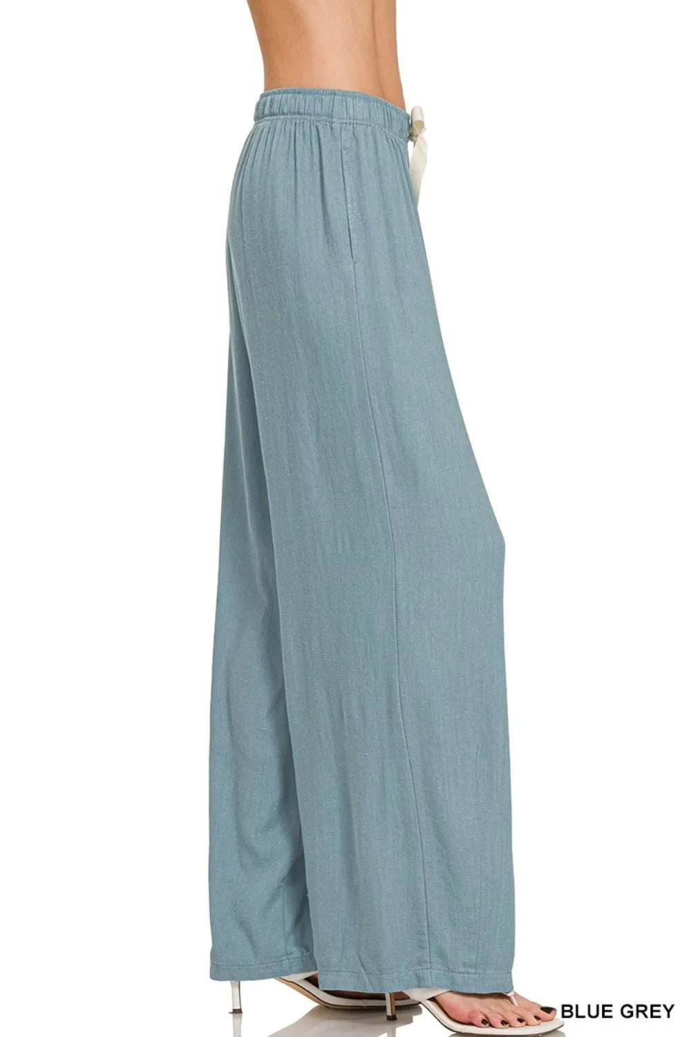 Zenana Linen Drawstring Pants - Women Pants by Trendsi | Available at Handbags Specialist Headquarter