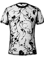 Men's Full Size Round Neck Short Sleeve Sheer Top Plus Size - mens-shirts by Trendsi | Available at Handbags Specialist Headquarter