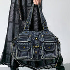 Women's Multi-pocket Distressed Vintage Crossbody Bag