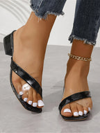 Crisscross Strap Block Heel Sandals - Women Sandals by Trendsi | Available at Handbags Specialist Headquarter