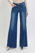 RISEN Full Size Mid Rise Wide Jeans Plus Size - Women / Jeans & Denim by Trendsi | Available at Handbags Specialist Headquarter