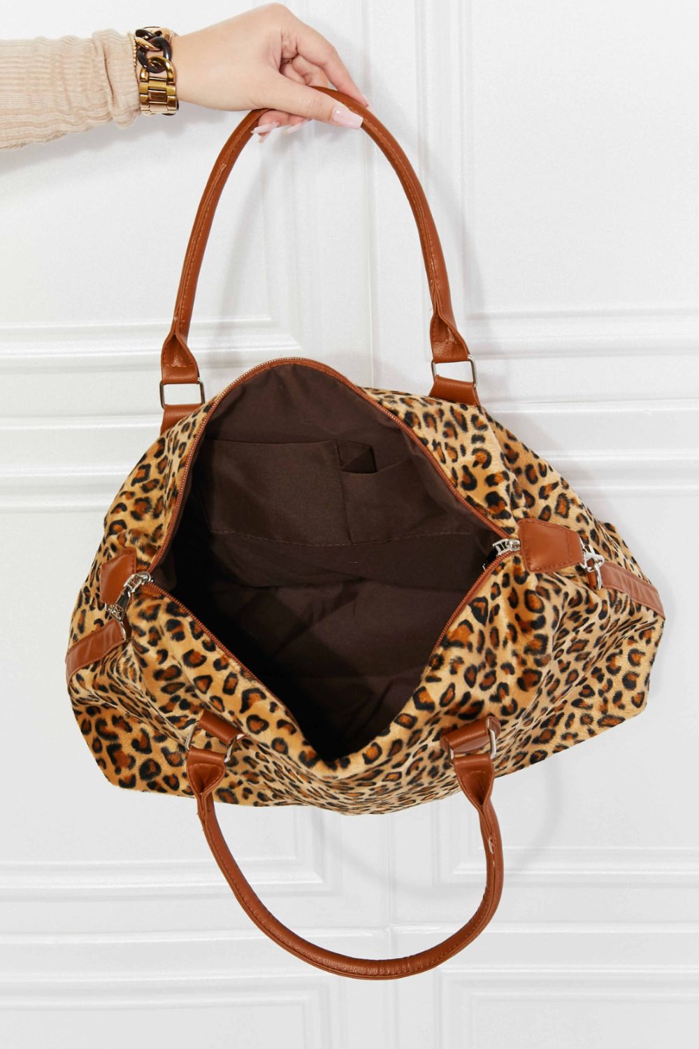 Animal Print Brushed Weekender Bag - Weekender Bag by Trendsi | Available at Handbags Specialist Headquarter