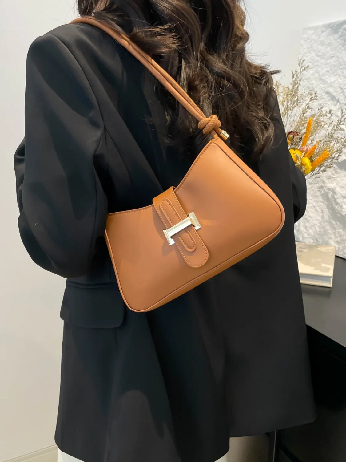 PU Leather Shoulder Bag - Shoulder Bags by Trendsi | Available at Handbags Specialist Headquarter