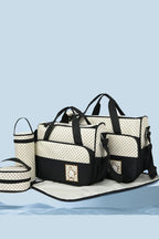 Oxford Cloth Contrast 4 Piece Bag Set - Tote Bag by Trendsi | Available at Handbags Specialist Headquarter