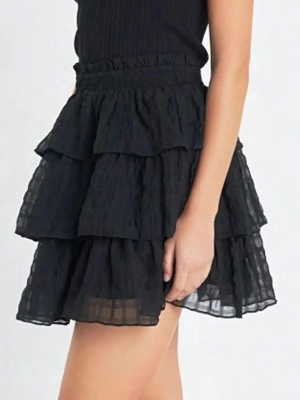 Ruffle Layered Mini Skirt - Skirts by Trendsi | Available at Handbags Specialist Headquarter