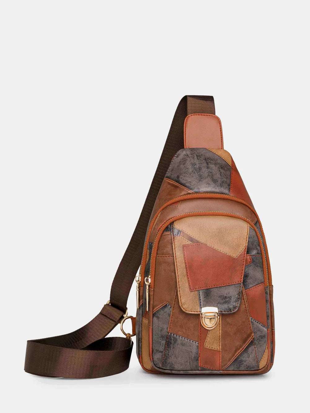 PU Leather Color Block Crossbody Bag - Crossbody Bag by Trendsi | Available at Handbags Specialist Headquarter