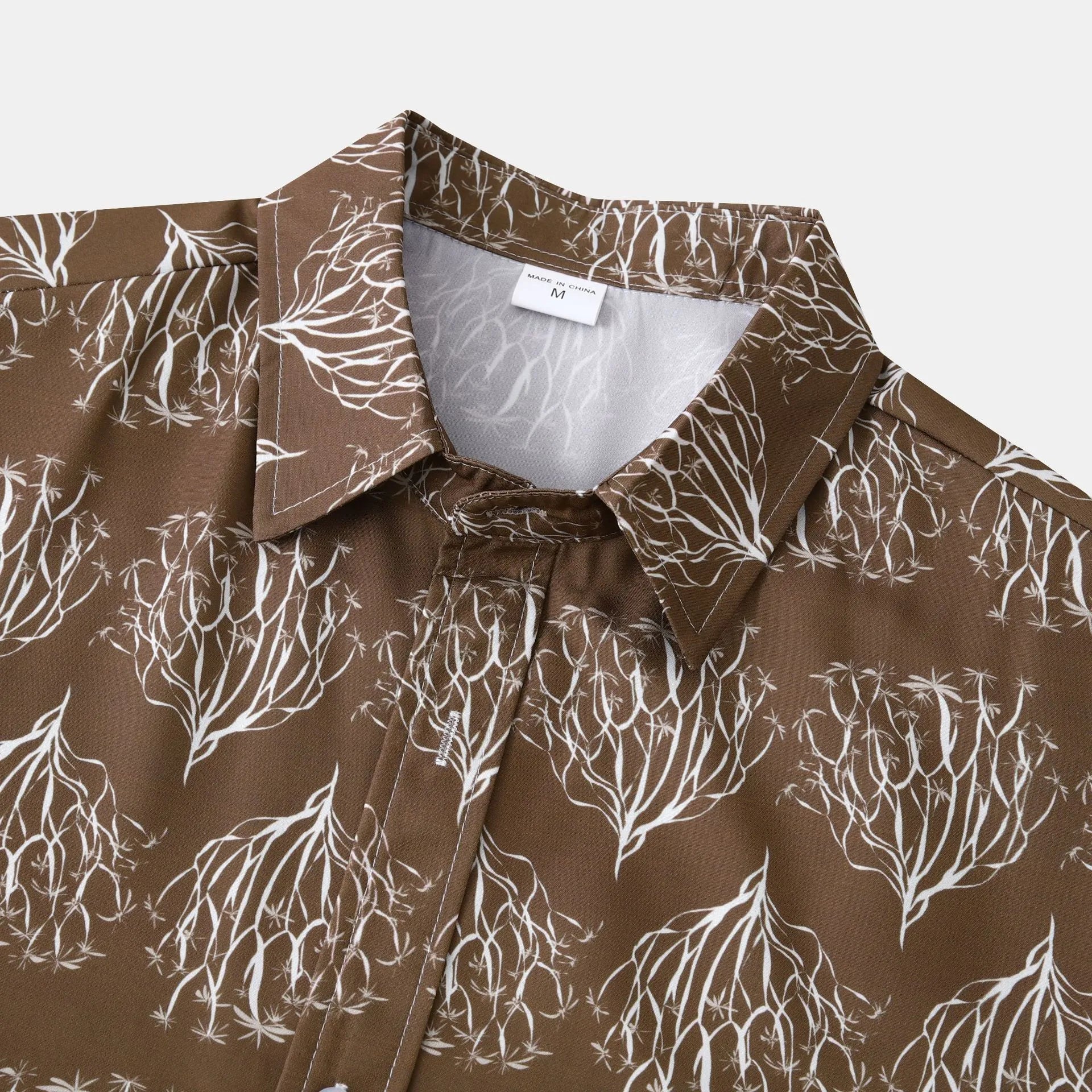 Men's Plus Size Printed Short Sleeve Button Down Shirt - mens-shirts by Trendsi | Available at Handbags Specialist Headquarter