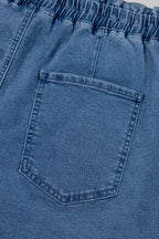 Drawstring High Waist Denim Shorts with Pockets - Women / Jeans & Denim by Trendsi | Available at Handbags Specialist Headquarter