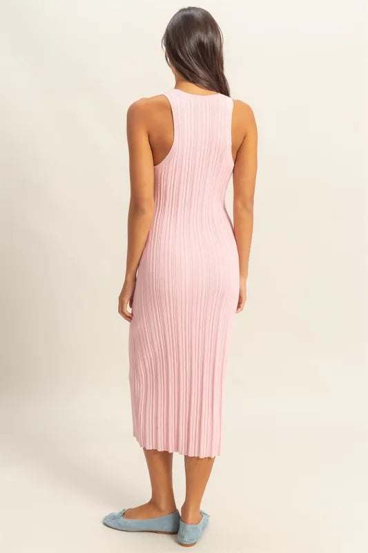 HYFVE Round Neck Bodycon Ribbed Knit Dress - Maxi Dress by Trendsi | Available at Handbags Specialist Headquarter