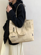 Canvas Tote Bag with Pouch - Tote Bag by Trendsi | Available at Handbags Specialist Headquarter