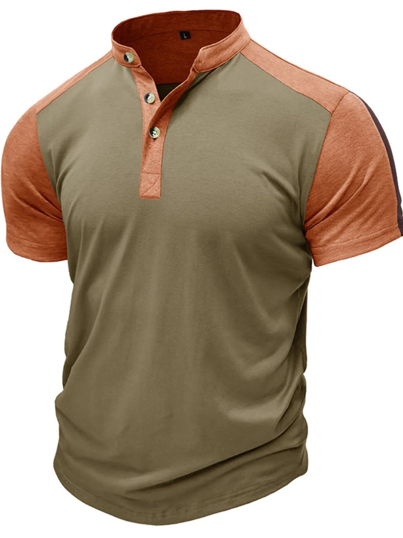 Men's Plus Size Color Block Short Sleeve Polo Shirt - Men's Polo shirt by Trendsi | Available at Handbags Specialist Headquarter