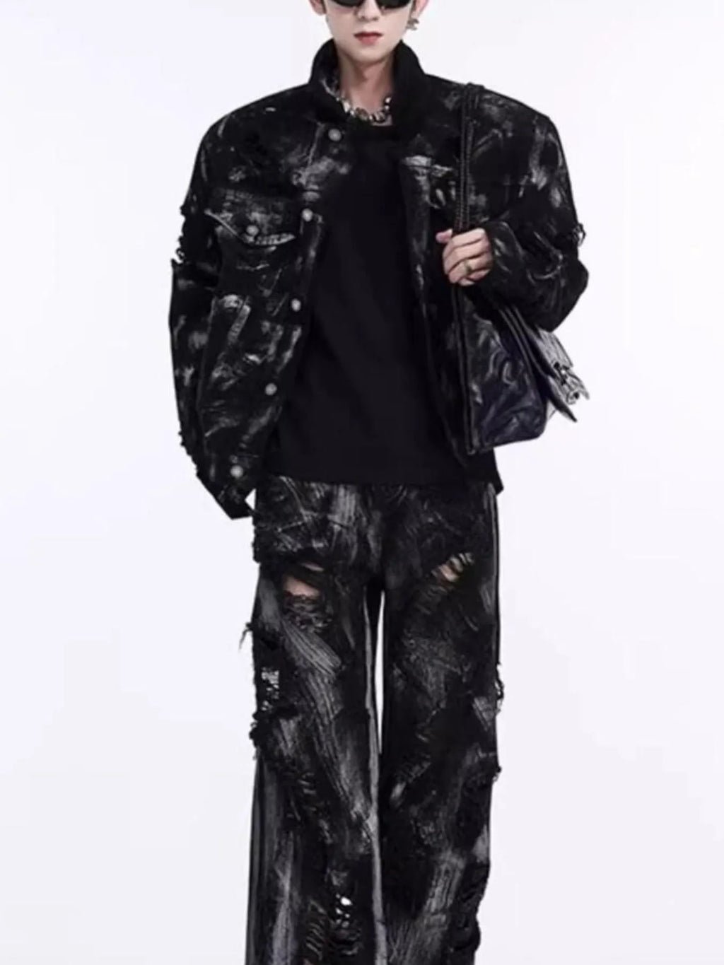 Men's Plus Size Button Up Long Sleeve Denim Jacket - Men's jackets by Trendsi | Available at Handbags Specialist Headquarter