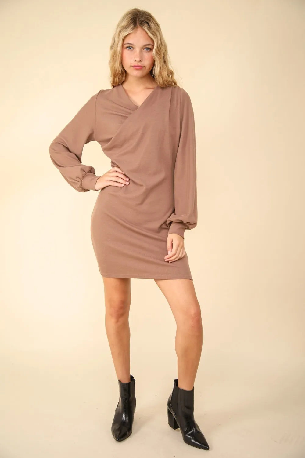 VERY J Ruched Detail Bodycon Mini Dress - Maxi Dress by Trendsi | Available at Handbags Specialist Headquarter