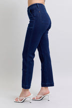 Judy Blue Full Size Hw Work Wear Knee Patch Straight Jeans Plus Size - Women / Jeans & Denim by Trendsi | Available at Handbags Specialist Headquarter