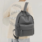 PU Leather Zip Backpack Bag - Leather Backpack Bag by Trendsi | Available at Handbags Specialist Headquarter