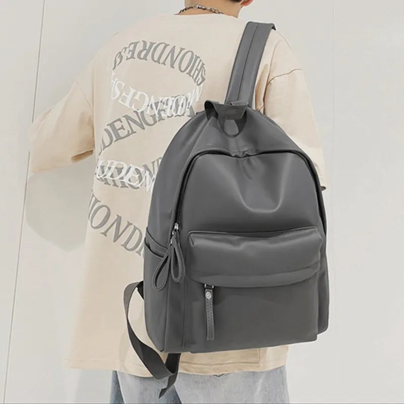 PU Leather Zip Backpack Bag - Leather Backpack Bag by Trendsi | Available at Handbags Specialist Headquarter