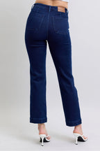 Judy Blue Full Size Hw Work Wear Knee Patch Straight Jeans Plus Size - Women / Jeans & Denim by Trendsi | Available at Handbags Specialist Headquarter