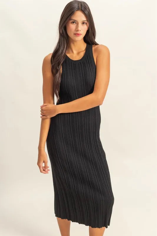 HYFVE Round Neck Bodycon Ribbed Knit Dress - Maxi Dress by Trendsi | Available at Handbags Specialist Headquarter