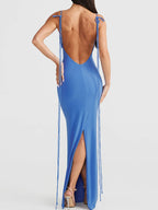 Backless Slit Sleeveless Bodycon Maxi Dress - Maxi Dress by Trendsi | Available at Handbags Specialist Headquarter