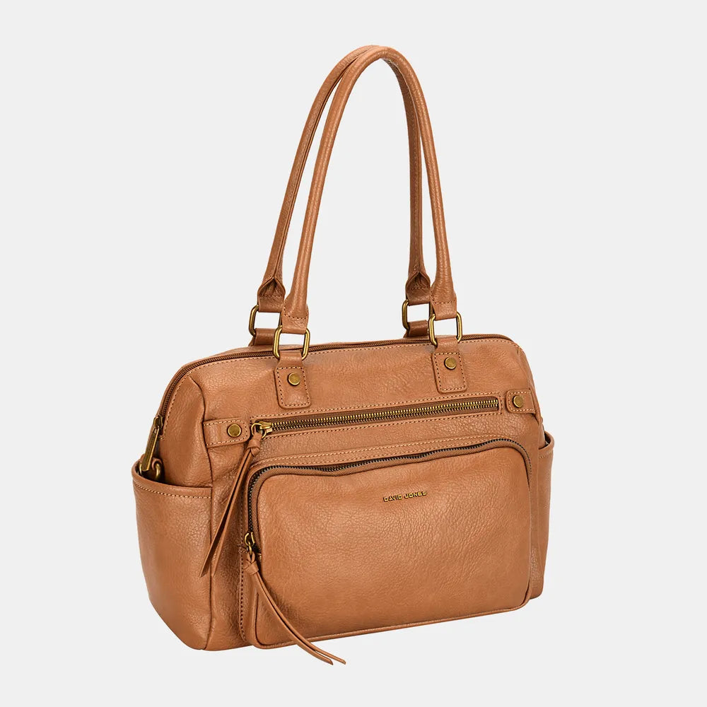 David Jones Zipper PU Leather Handbag - Tote Bag by Trendsi | Available at Handbags Specialist Headquarter
