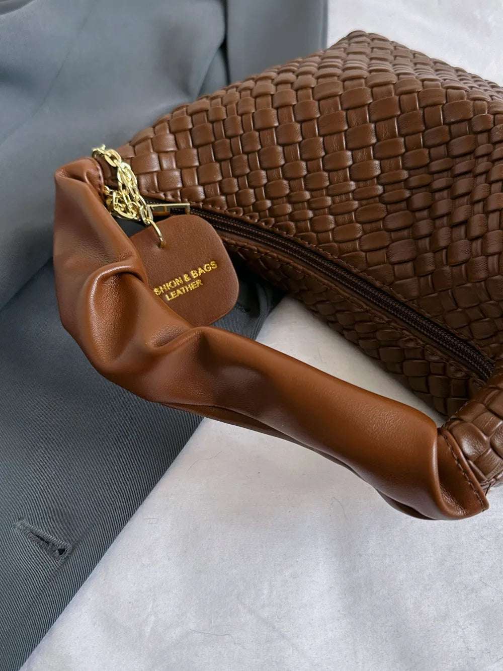 PU Leather Woven Crossbody Bag - Crossbody Bag by Trendsi | Available at Handbags Specialist Headquarter