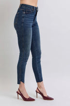 Judy Blue Full Size High Waist Tummy Control Step Hem Skinny Jeans Plus Size - Women / Jeans & Denim by Trendsi | Available at Handbags Specialist Headquarter