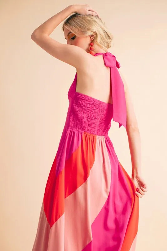 Aemi+Co Color Block Sleeveless Maxi Dress - Maxi Dress by Trendsi | Available at Handbags Specialist Headquarter