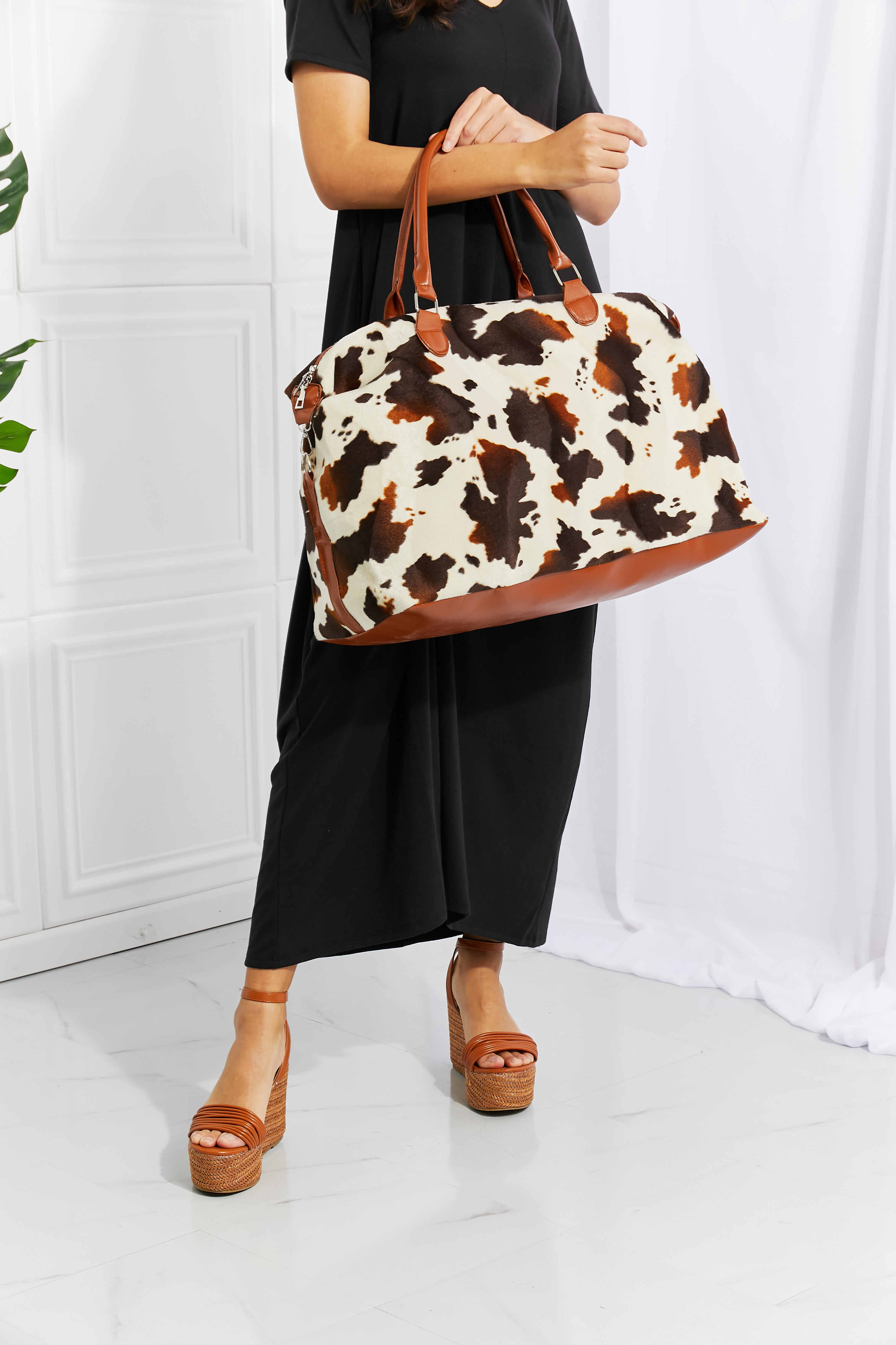 Animal Print Plush Weekender Bag - Weekender Bag by Trendsi | Available at Handbags Specialist Headquarter