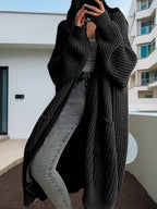 Cozy Seasons: Women's Long Knit Cardigan - Women's Sweatshirt by Trendsi | Available at Handbags Specialist Headquarter