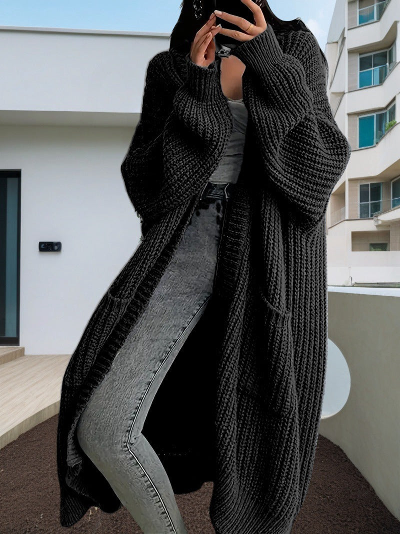 Cozy Seasons: Women's Long Knit Cardigan - Women's Sweatshirt by Trendsi | Available at Handbags Specialist Headquarter