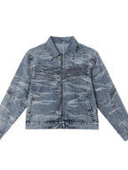 Men's Washed Zip Up Denim Jacket - Men's jackets by Trendsi | Available at Handbags Specialist Headquarter