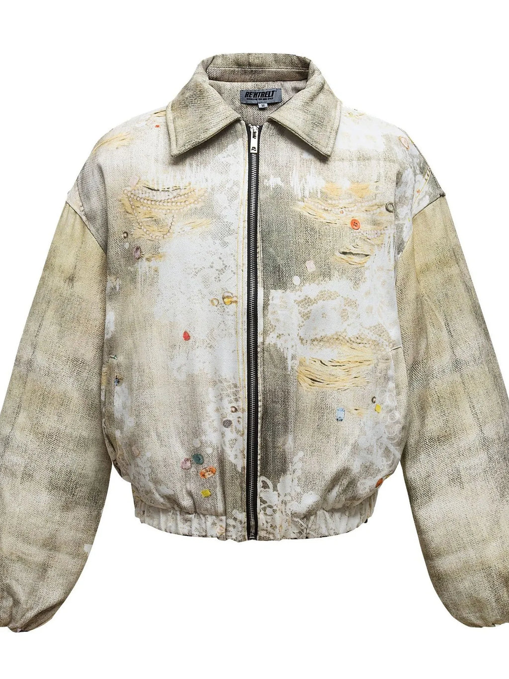 Men's Distressed Paint Splatter Zip Up Jacket - Men's jackets by Trendsi | Available at Handbags Specialist Headquarter