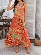 Devine Printed Sleeveless Maxi Dress - Maxi Dress by Trendsi | Available at Handbags Specialist Headquarter