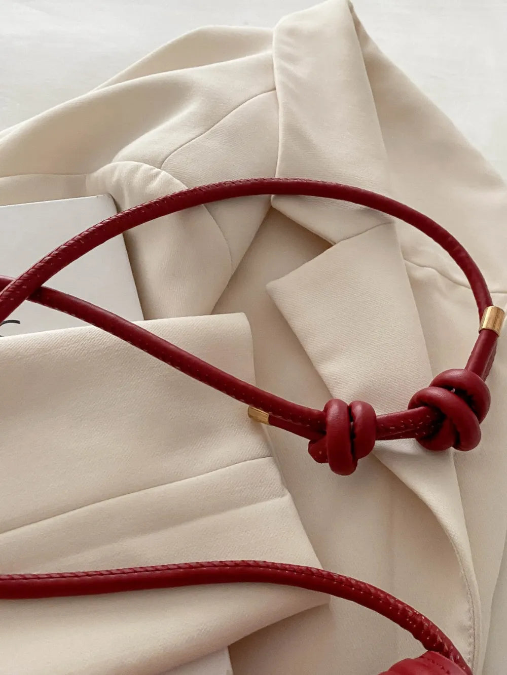 Knotted Strap PU Leather Handbag - handbags by Trendsi | Available at Handbags Specialist Headquarter