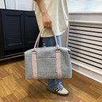 Houndstooth Canvas Travel Bag - travel-bag by Trendsi | Available at Handbags Specialist Headquarter