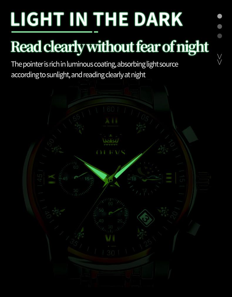 EclipseTime: Luminous Men's Luxury Chrono Watch